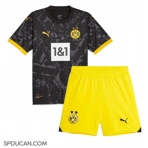 Dječji Nogometni Dres Borussia Dortmund Gostujuci 2023-24 Kratak Rukav (+ Kratke hlače)